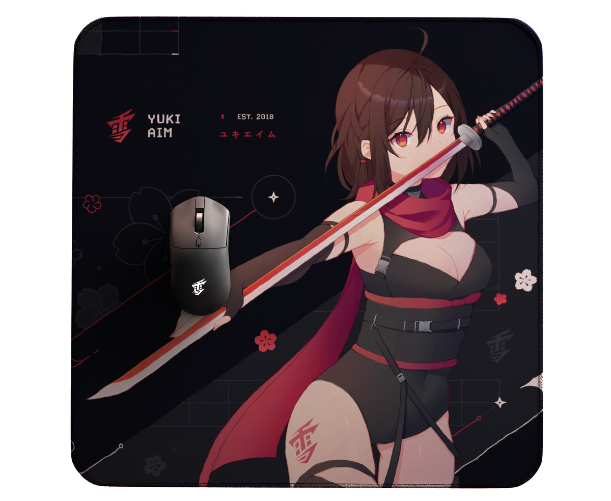 Yuki Aim - 2023 Drop 1 - Katana LARGE Mousepad Limited (Black)