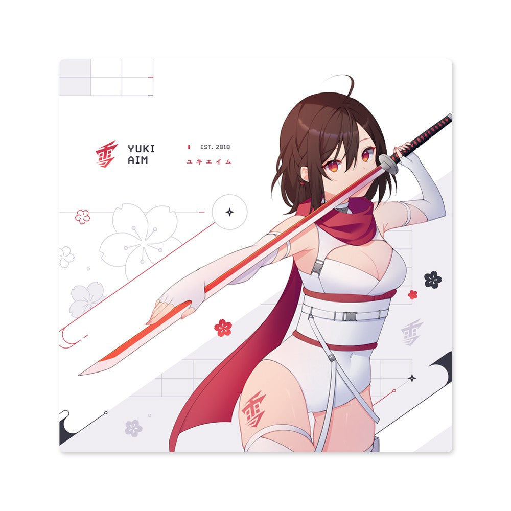Yuki Aim - Katana LARGE Mousepad Limited (White)