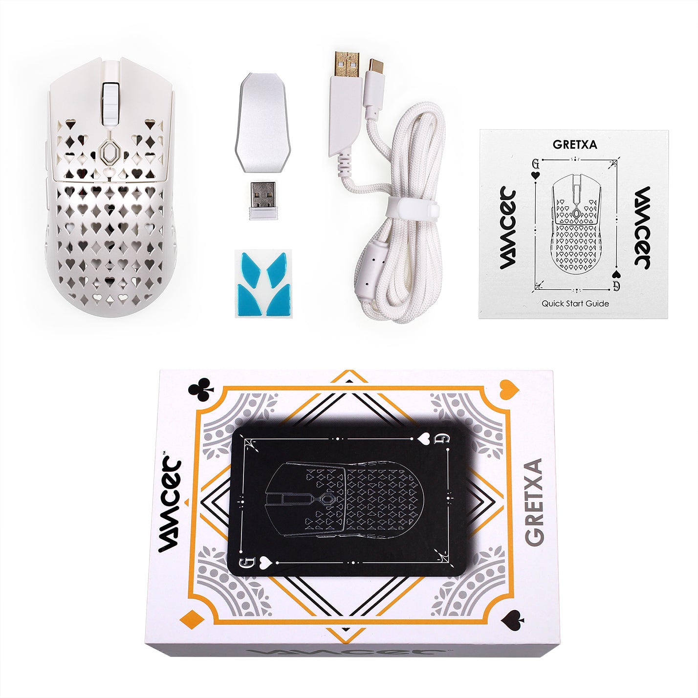 Vancer™ Gretxa Wireless Gaming Mouse V2 - Pearl White