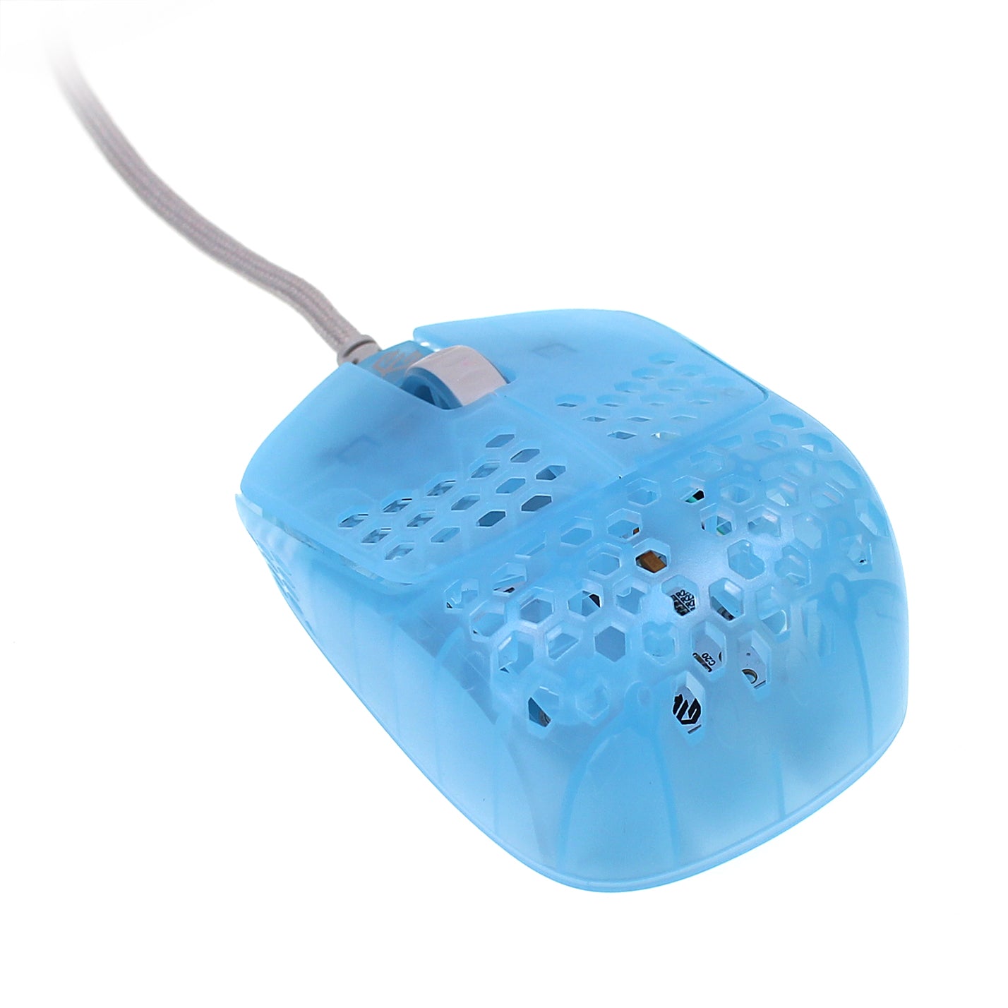 G-wolves HSK "Husky" Ultralight Wired Gaming Mouse - 3389 Sensor - Transparent Blue Edition