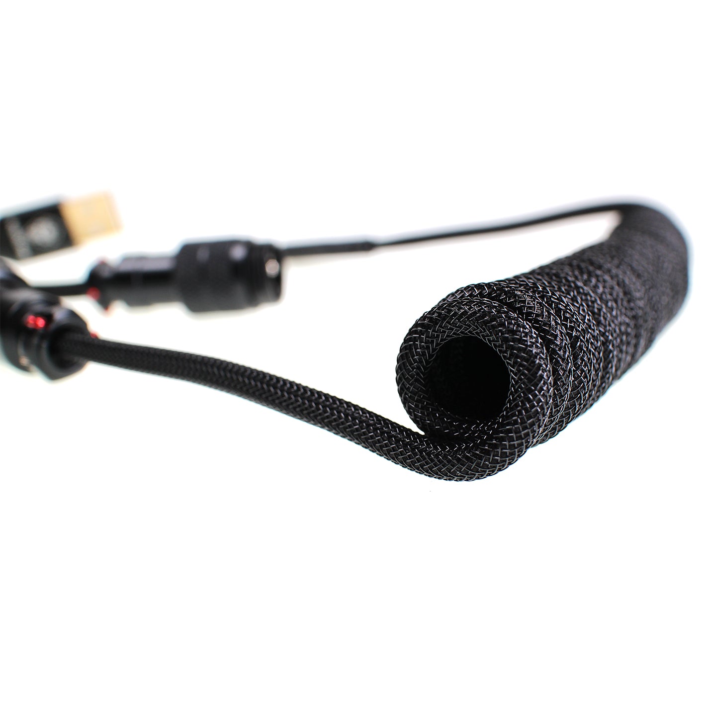 Wookong Aviator Coiled USB Cables for Keyboards - (Black)