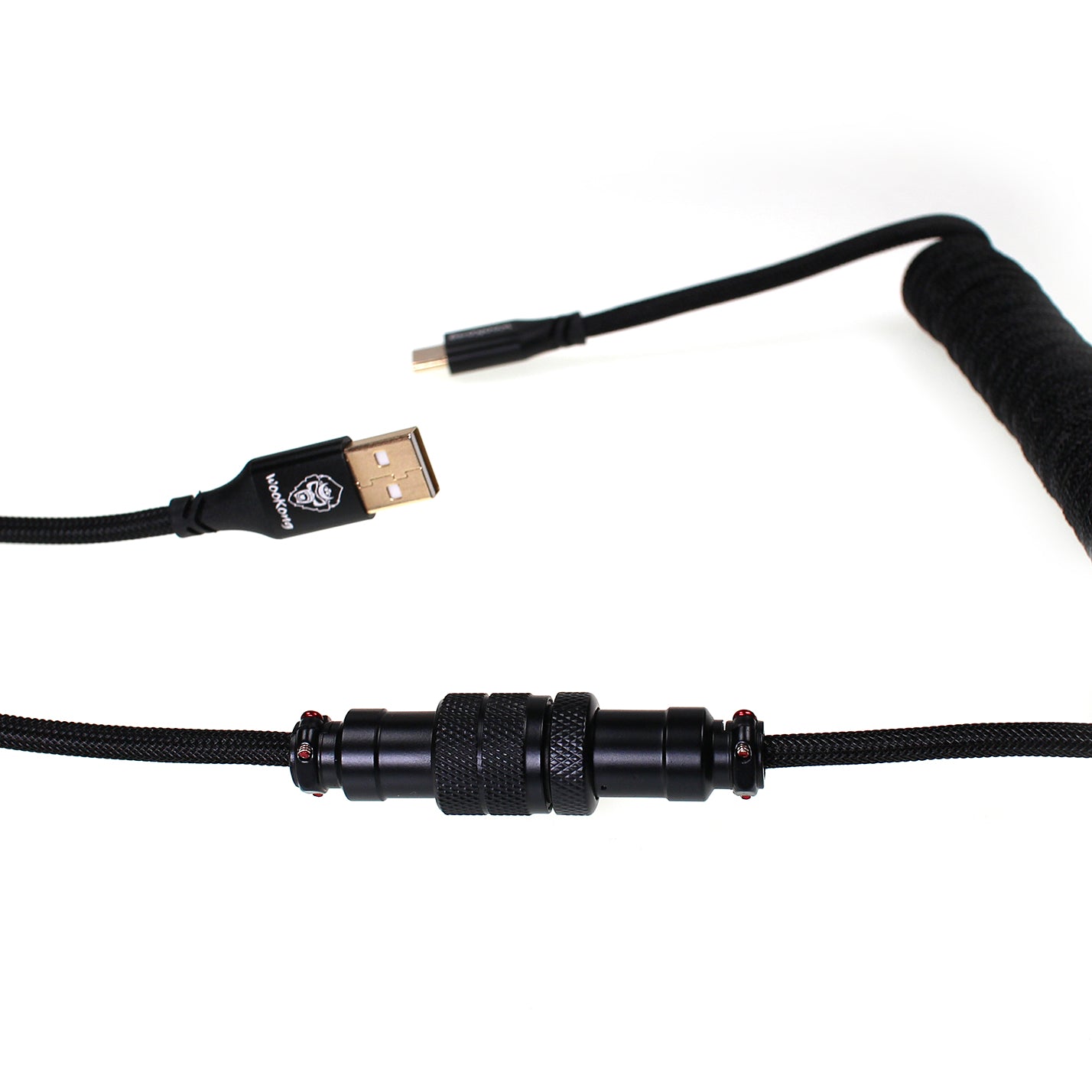 Wookong Aviator Coiled USB Cables for Keyboards - (Black)