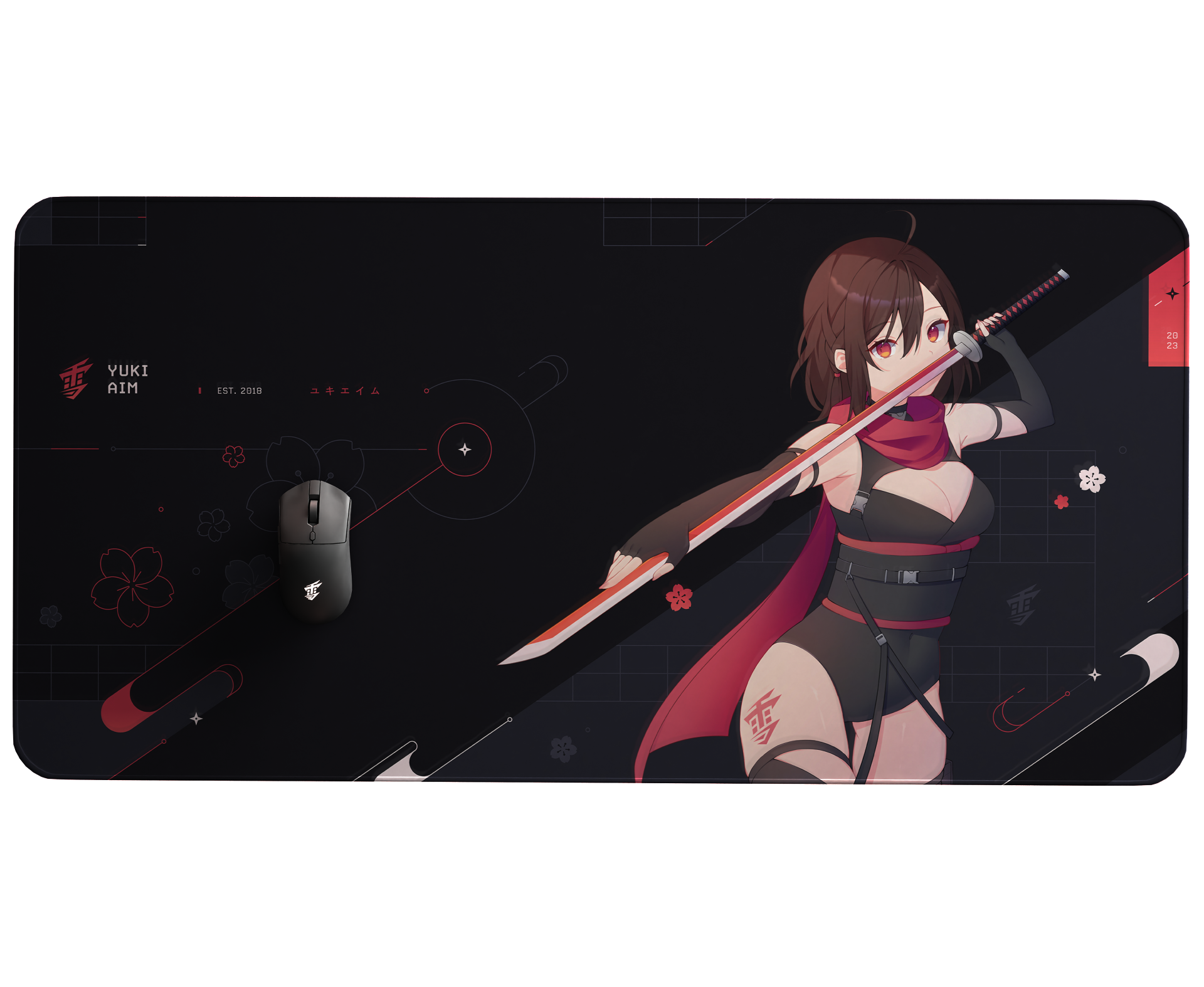 Yuki Aim - 2023 Drop 1 - Katana XL Mousepad Limited (Black)