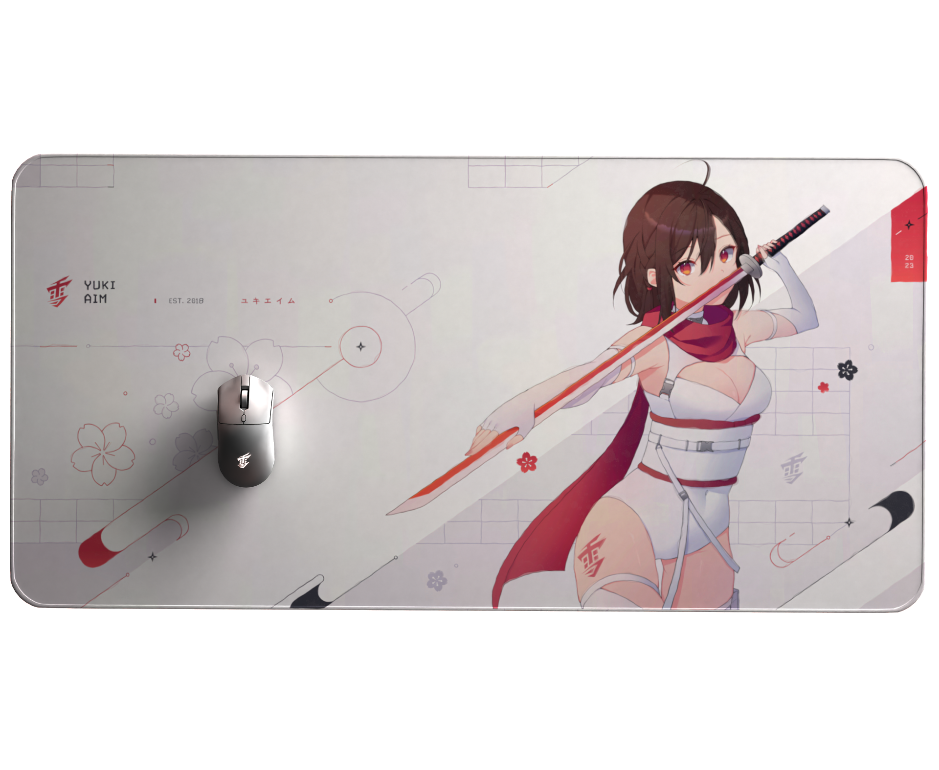 Yuki Aim - 2023 Drop 1 - Katana XL Mousepad Limited (White)