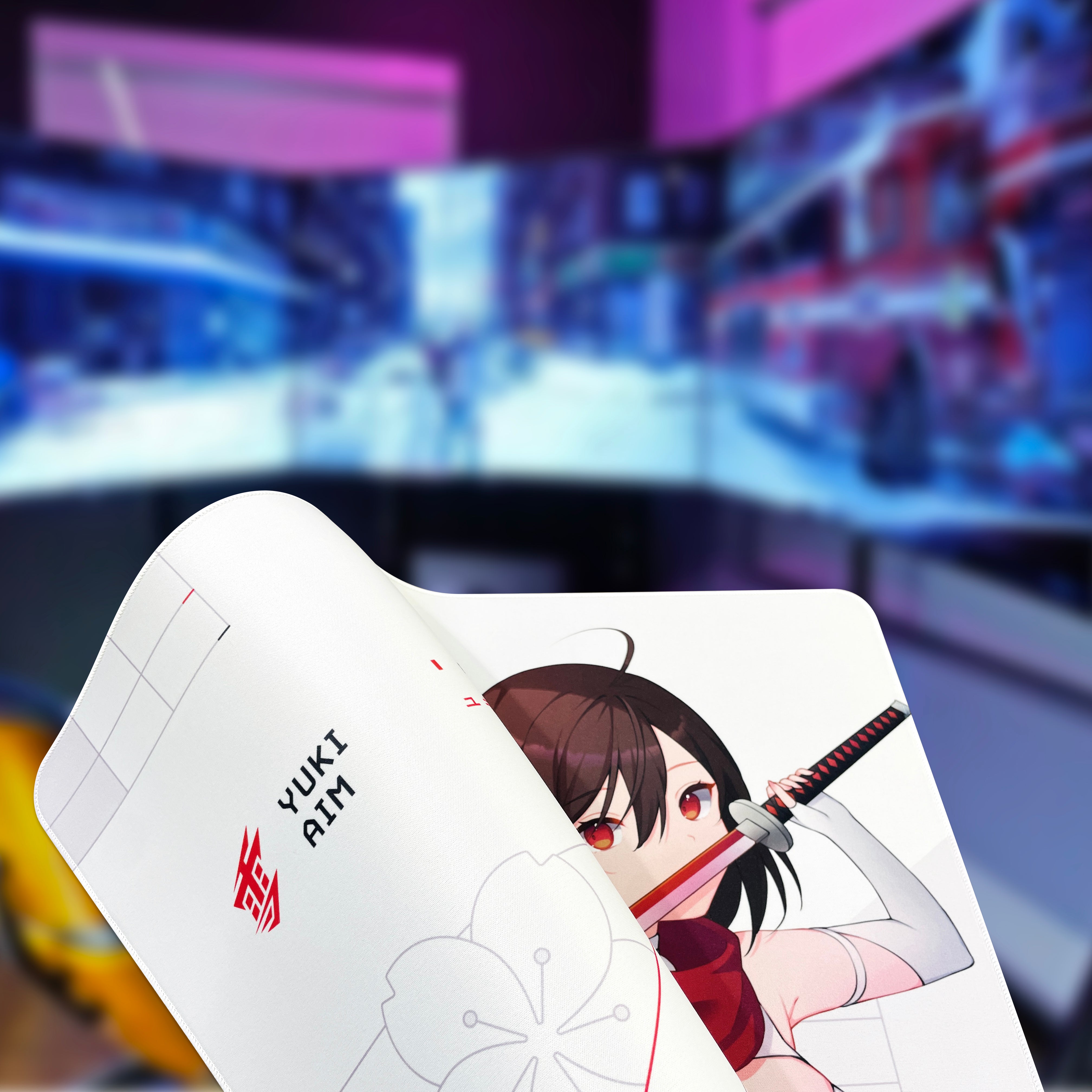 2023 Drop 1 - Katana LARGE Mousepad Limited (White) - Yuki Aim