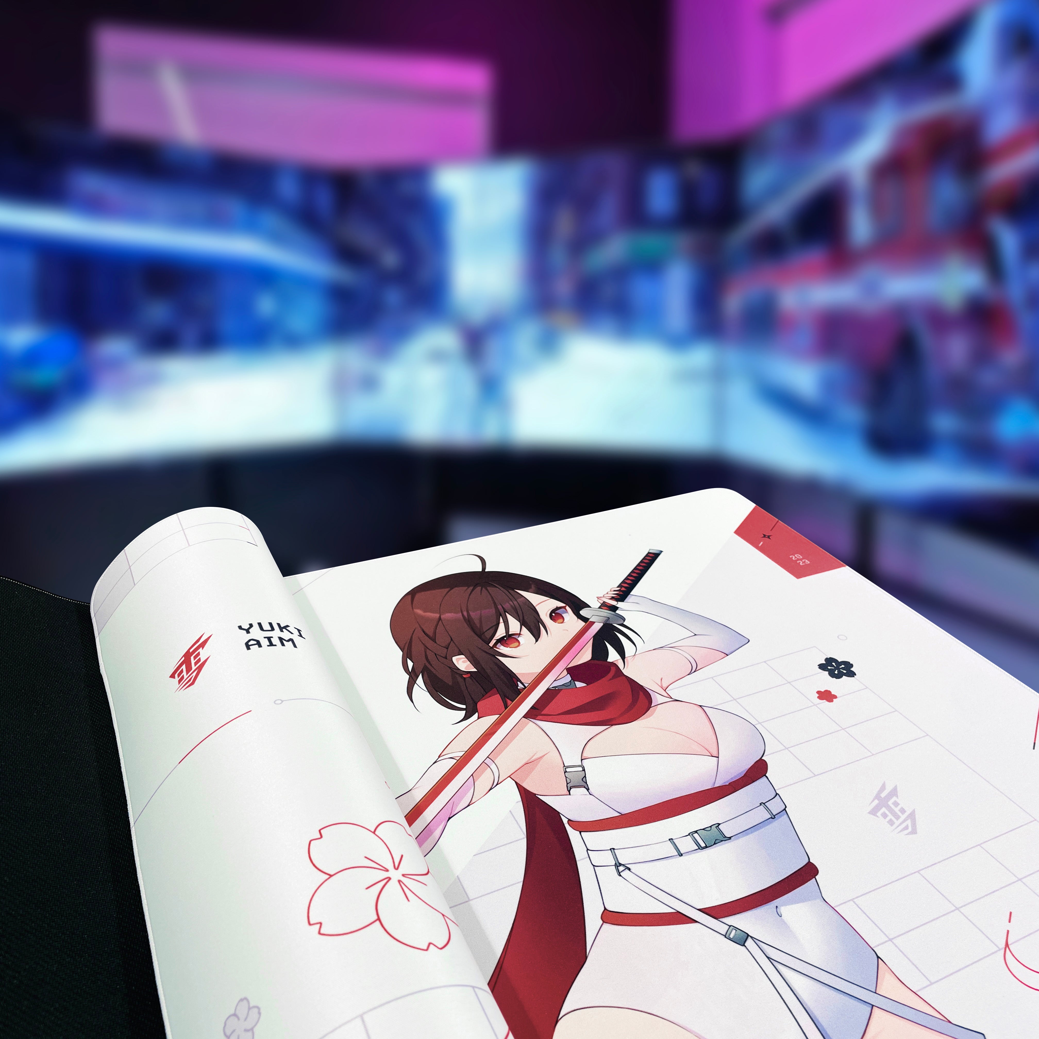 2023 Drop 1 - Katana XL Mousepad Limited (White) - Yuki Aim