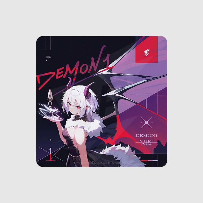yukiaim ユキエイム× Demon1ガラスマウスパッド Yuki Aim x Demon1 - Large Cloth Mousepad