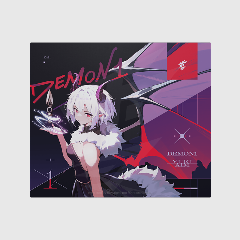 Yuki Aim x Demon1 - Glass Mousepad