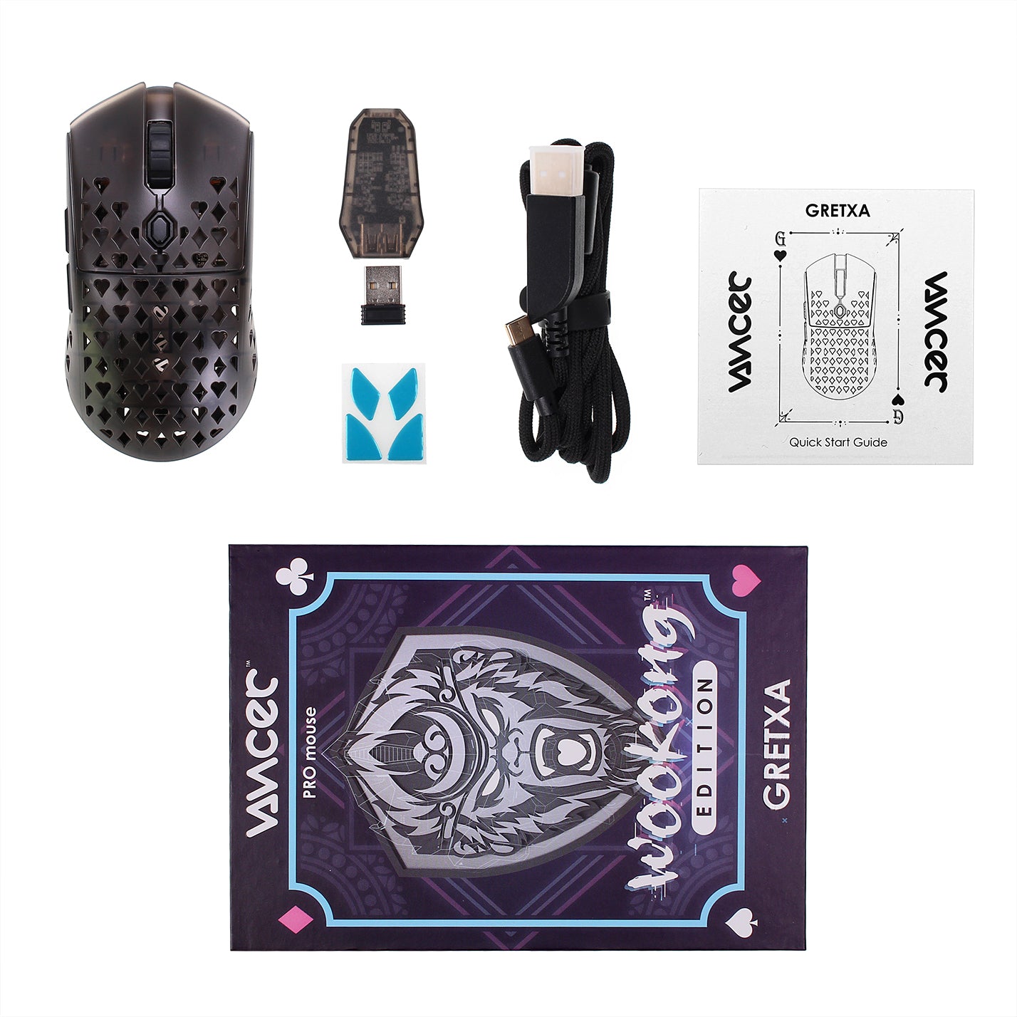 Vancer™ Gretxa Wookong™ Edition Wireless Gaming Mouse V2 - (Black Transparent)